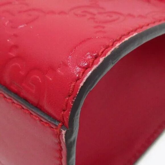 100% Authentic GUCCI Padlock / Shimaline Red Leather - Shoulder Bag 577-052024 - Picture 7 of 12